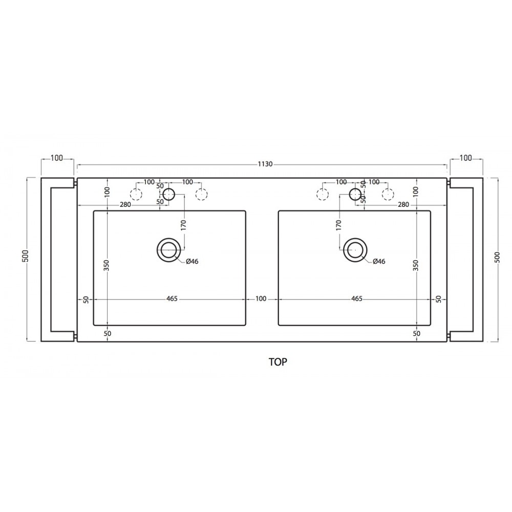 Set Bagno Completo NARCISO 80 cm con Specchio - Nero Opaco