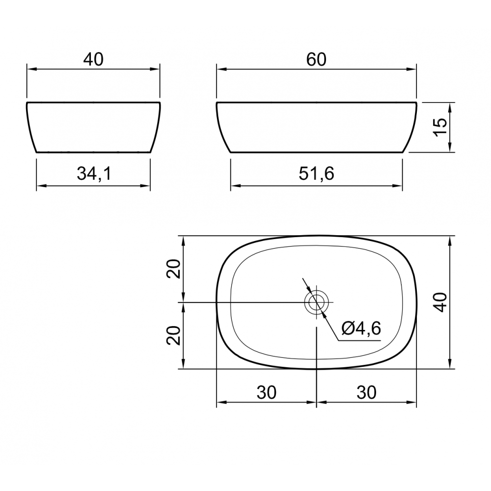 Lavabo da appoggio 60x40Cristalmood Senso A. Lupi - contecom