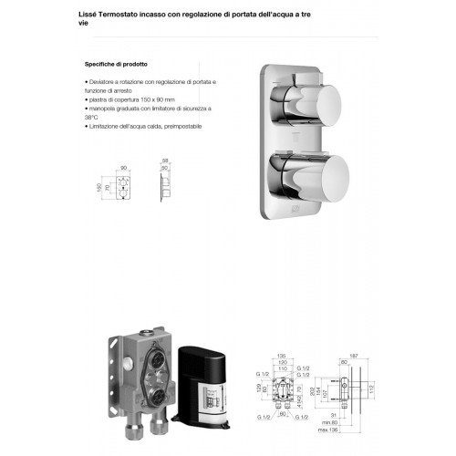 Gruppo termostatico doccia Lissé 36 426 845 Dornbracht - contecom