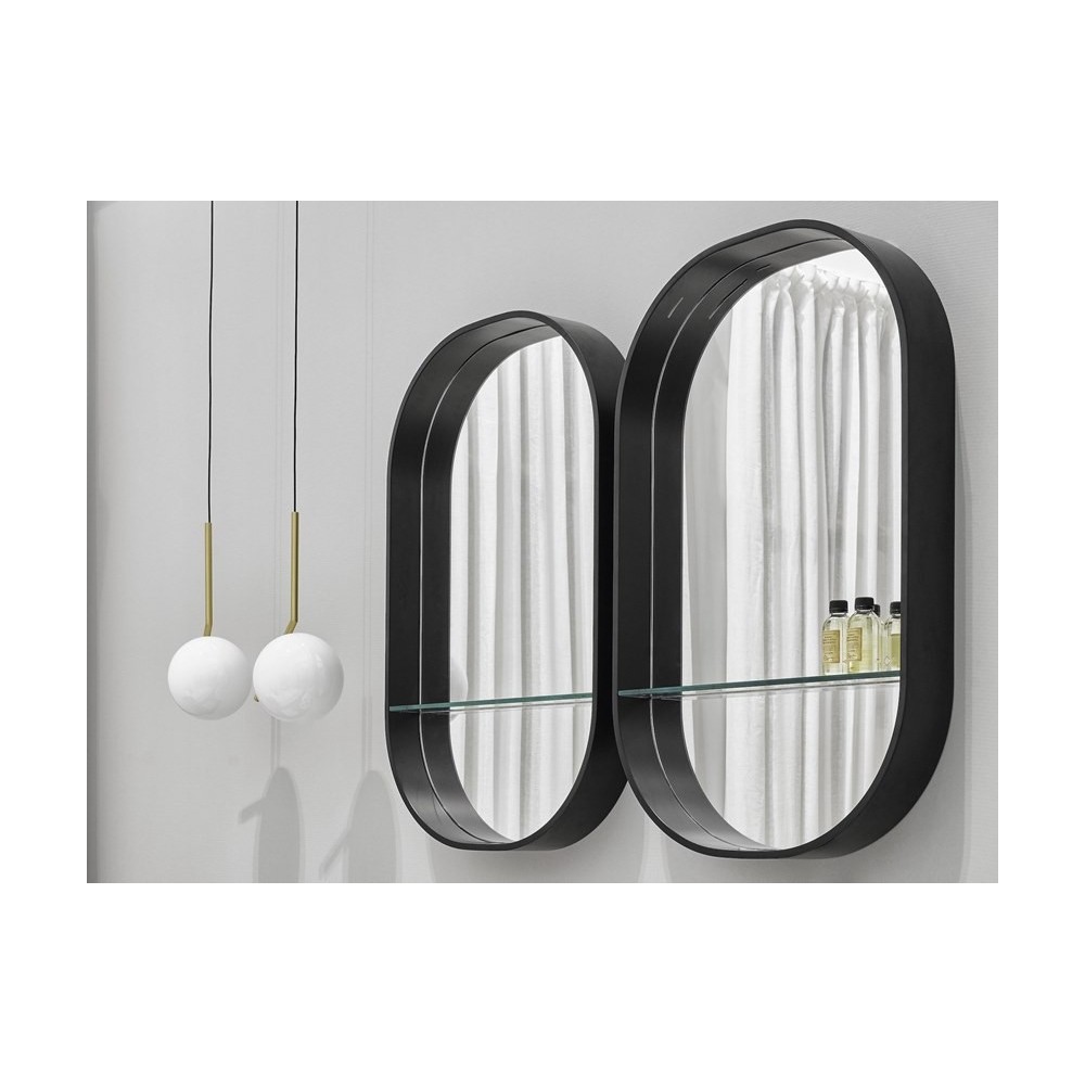 Specchio ovale con mensola e luce led Eos-C Cielo - contecom