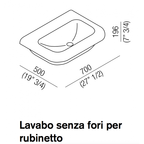 Lavabo da appoggio Ottocento by Agape - contecom