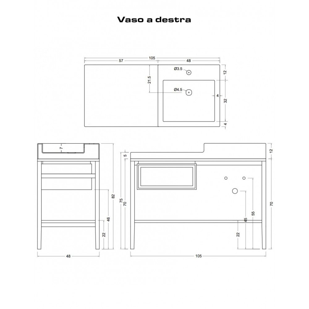 Mobile bagno con struttura Elen 120 Nic Design