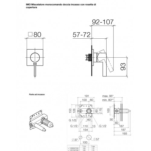 Miscelatore doccia incasso Imo CL.1 Dornbracht - contecom