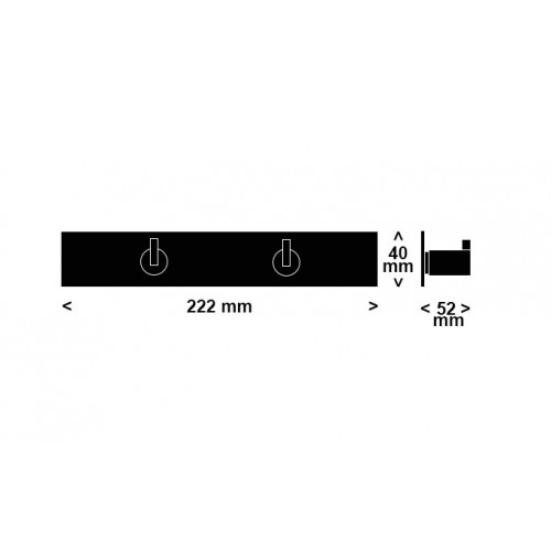 Appendiabiti a muro Hook x2 serie Nova2 by Frost - contecom