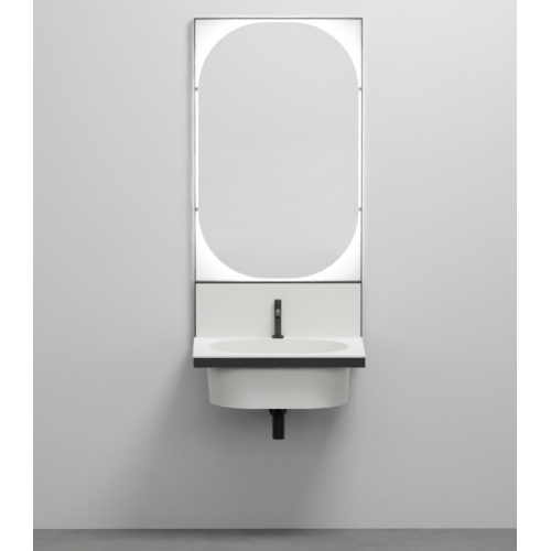Mobile lavabo TALCO bagno con specchio Elle Ovale Cielo - contecom
