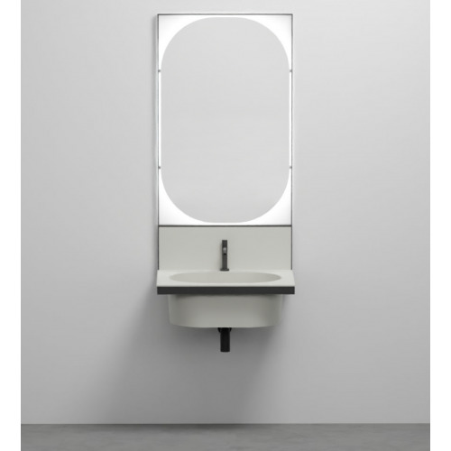 Mobile lavabo POMICE bagno con specchio Elle Ovale Cielo - contecom