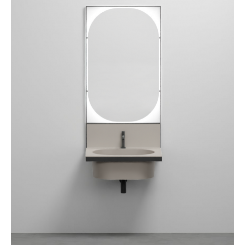 Mobile lavabo AVENA bagno con specchio Elle Ovale Cielo - contecom