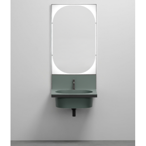 Mobile lavabo MUSCHIO bagno con specchio Elle Ovale Cielo - contecom