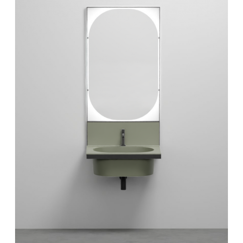 Mobile lavabo AGAVE bagno con specchio Elle Ovale Cielo - contecom