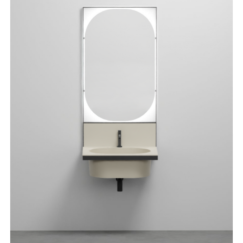 Mobile lavabo LINO bagno con specchio Elle Ovale Cielo - contecom