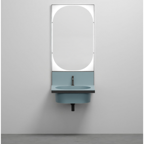Mobile lavabo POLVERE bagno con specchio Elle Ovale Cielo - contecom
