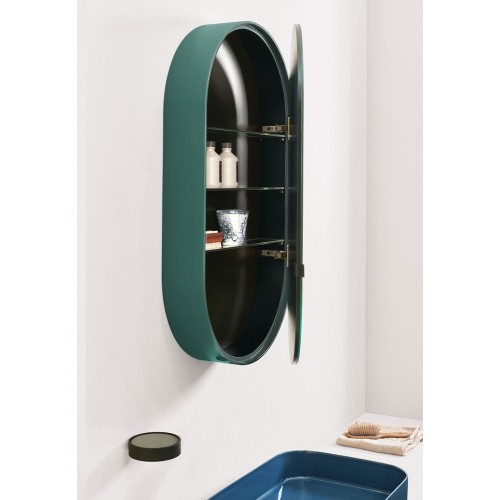 Specchio contenitore bagno Catino Oval Smeraldo Cielo - contecom