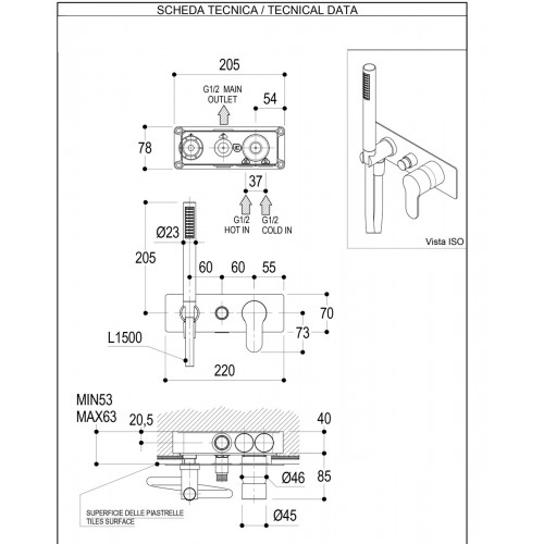 Miscelatore doccia/vasca ad incasso Tab PR37GF101 Ritmonio - contecom
