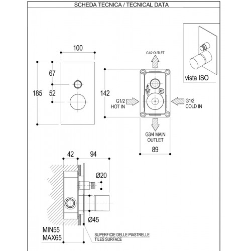 Miscelatore con deviatore Diametro 35 Inox Concrete Ritmonio -contecom