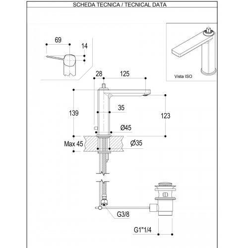Miscelatore lavabo con comando in acciaio Haptic Ritmonio - contecom