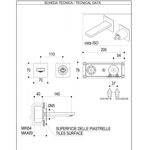 Miscelatore lavabo incasso comando acciaio Haptic Ritmonio - contecom