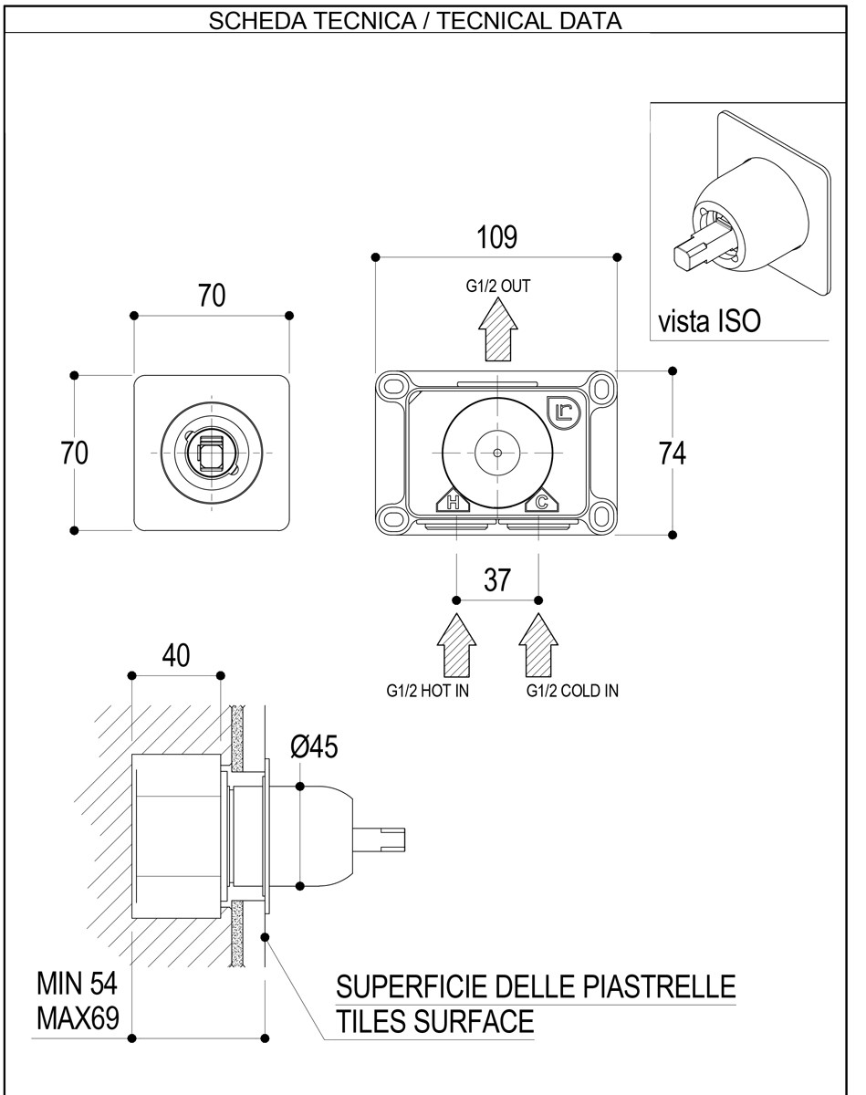 Miscelatore lavabo incasso 195 cemento Haptic Ritmonio - contecom