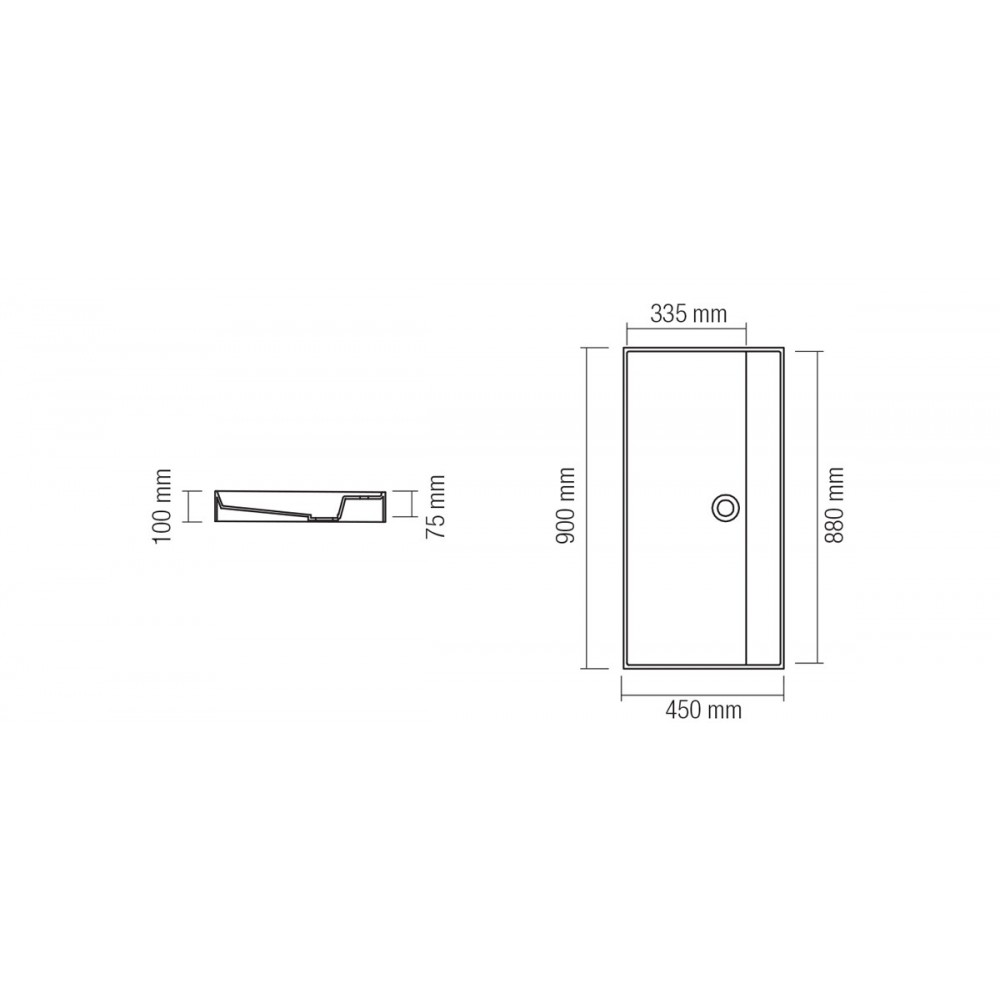 Lavabo da appoggio ovale h.18 cm Eco 62 Cielo - contecom