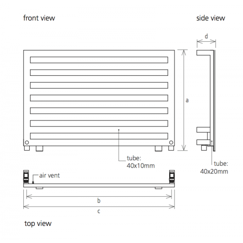 Scaldasalviette elettrico 60x60 Steel Stone Foursteel - contecom