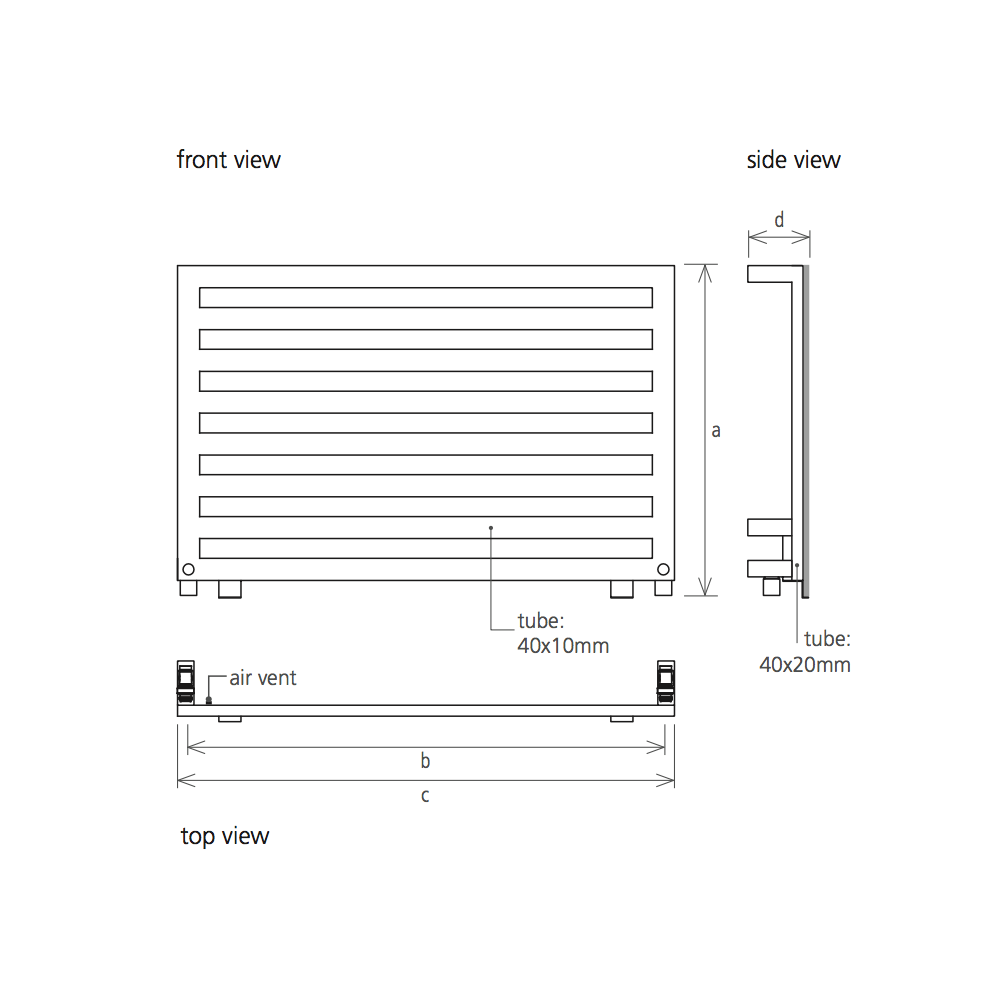 Scaldasalviette elettrico 60x60 Steel Stone Foursteel - contecom