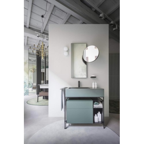 Lavabo da appoggio con bacino a sinistra Narciso Mini Cielo - contecom