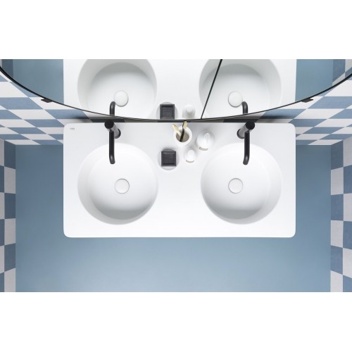 Mobile bagno doppio lavabo con piano Catino doppio Cielo - contecom